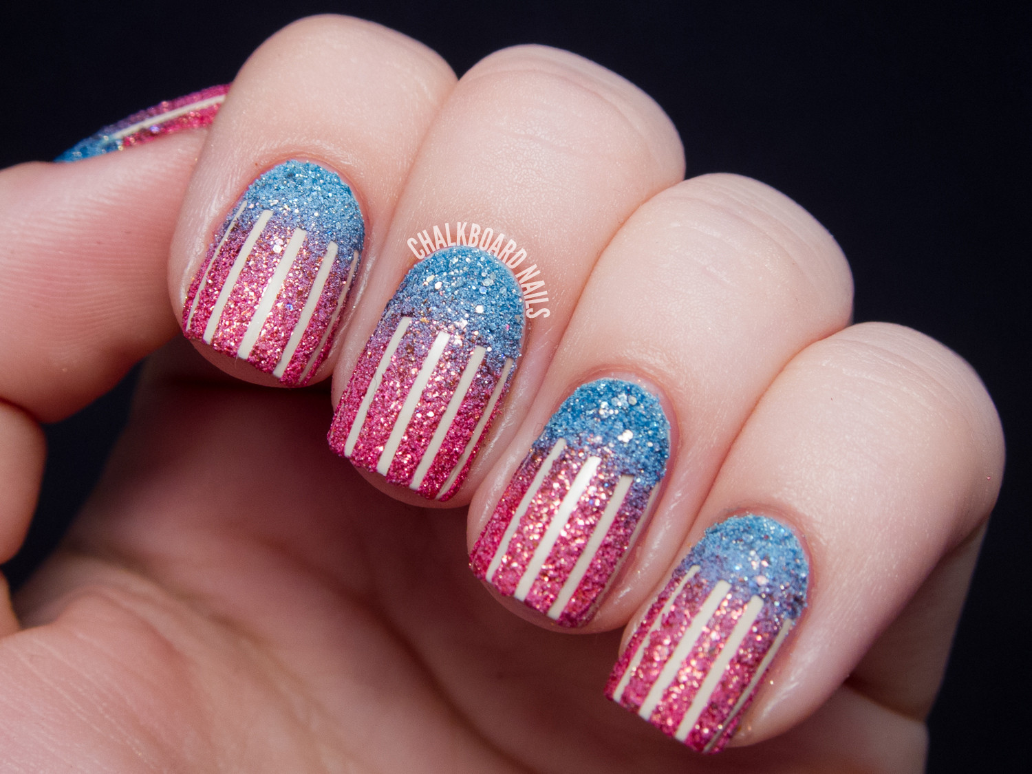 Nail Art Flags
 31DC2013 Day 28 Textured American Flag