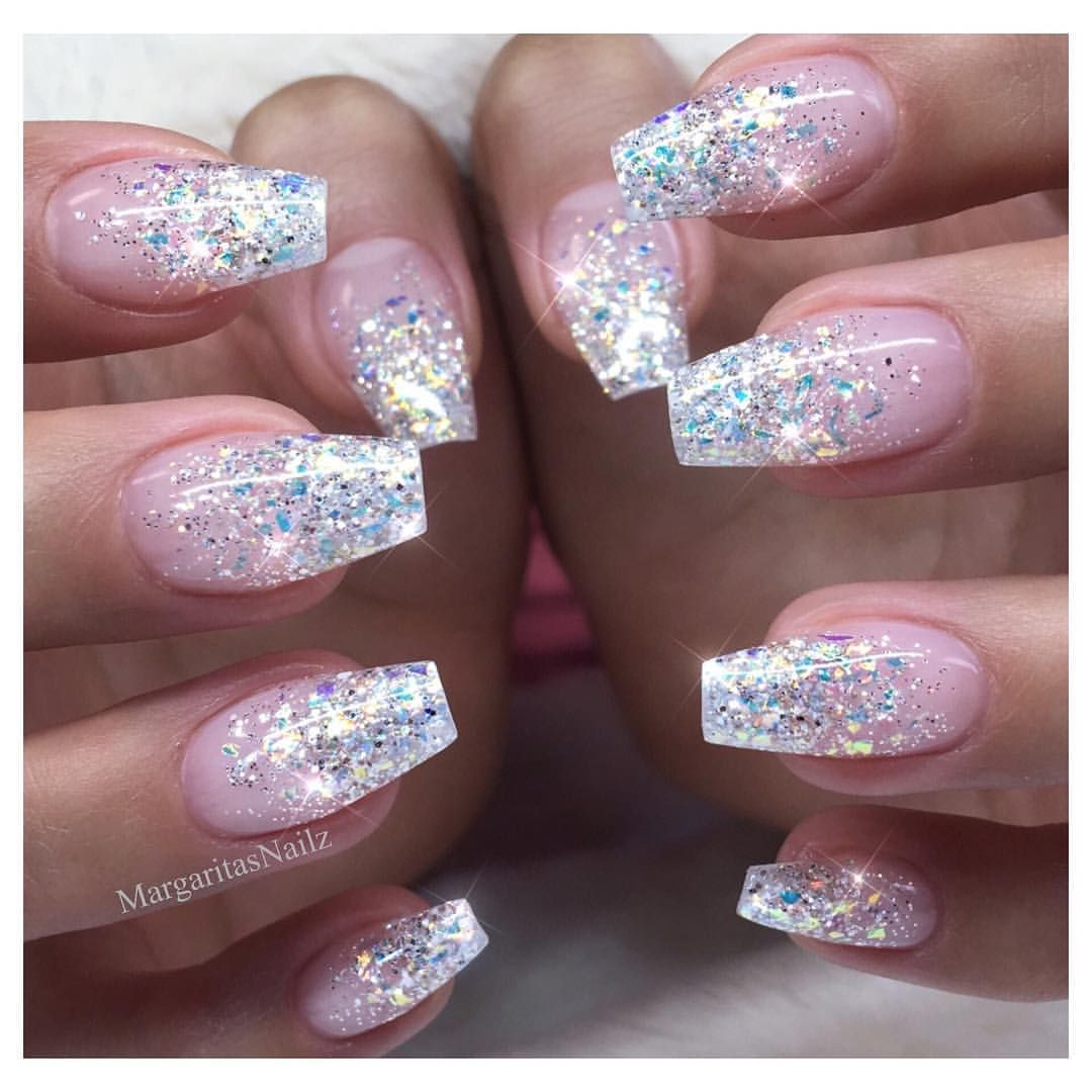 Nail Art Glitter
 Glitter Ombré nails Winter design sparkly New Years