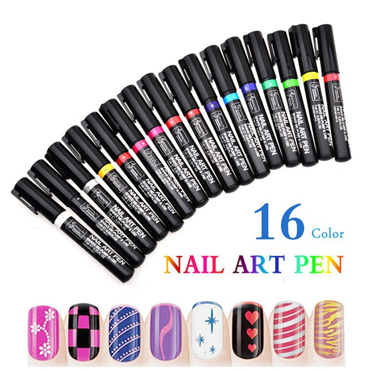 Nail Art Pens Set
 16 Candy Colors Nail Art Pen for 3D Nail Art DIY