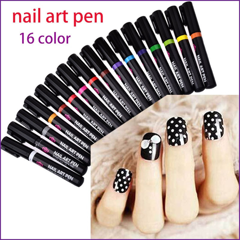 Nail Art Pens Set
 Aliexpress Buy 1PCS16 Colors Nail Art Pen for 3D