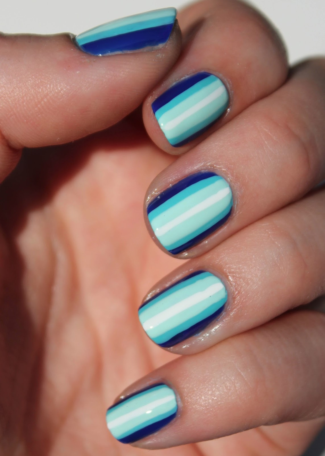 Nail Art Stripes
 Fundamentally Flawless Blue Ombre Stripes Nail Art Tutorial