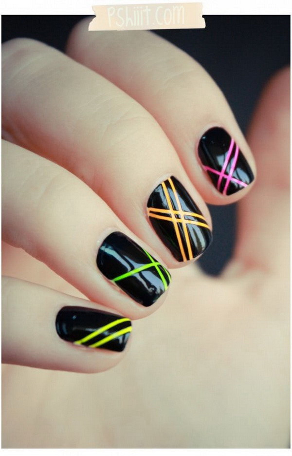 Nail Art Stripes
 25 Elegant Black Nail Art Designs For Creative Juice