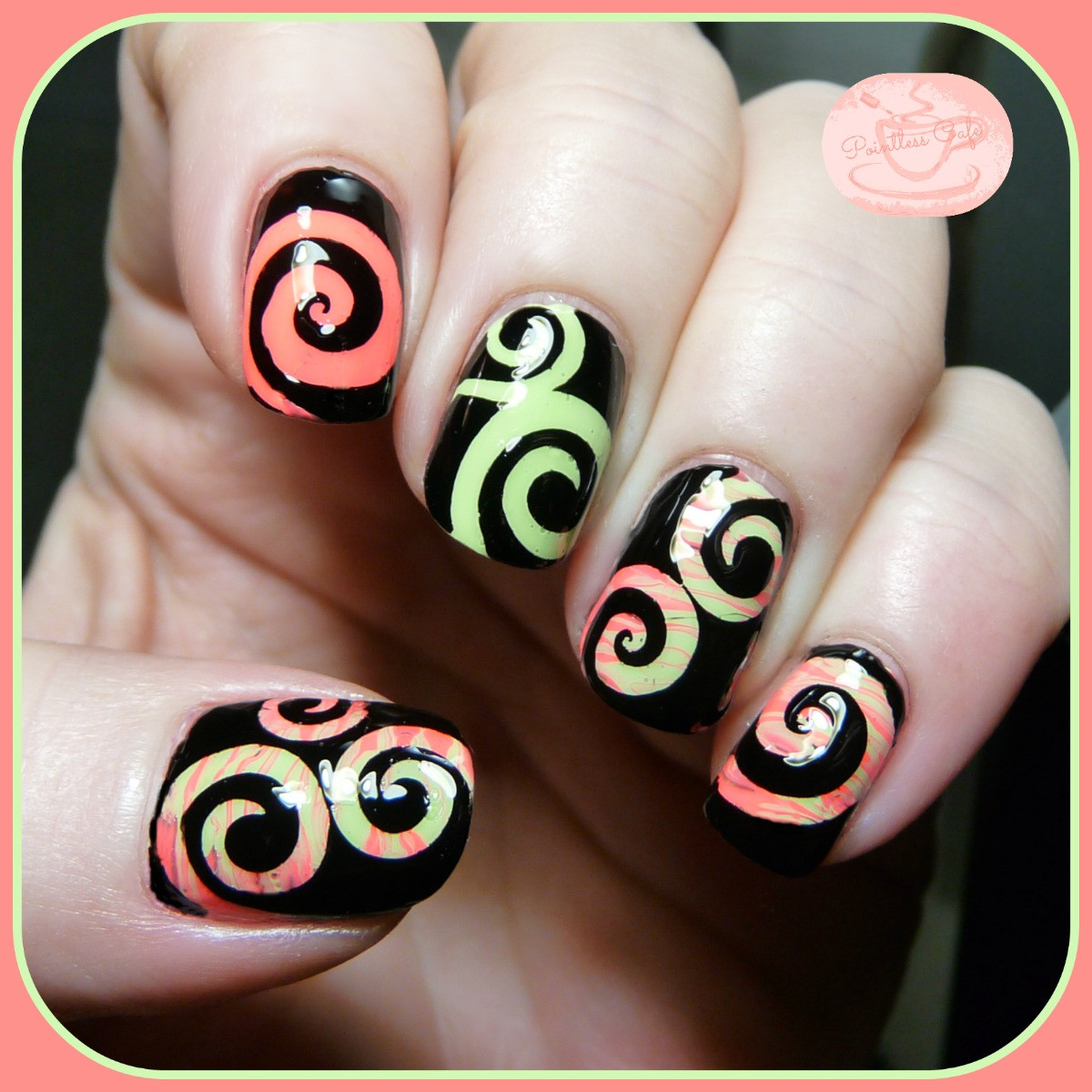 Nail Art Vinyls
 Nail of the Day Spiral Nail Art with KBShimmer Swirls