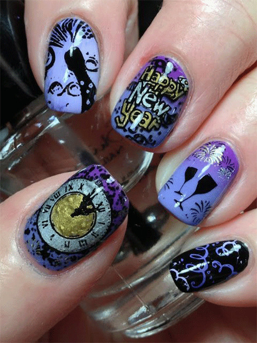 Nail Designs For New Years Eve
 20 Best Happy New Year Eve Nail Art Designs 2018