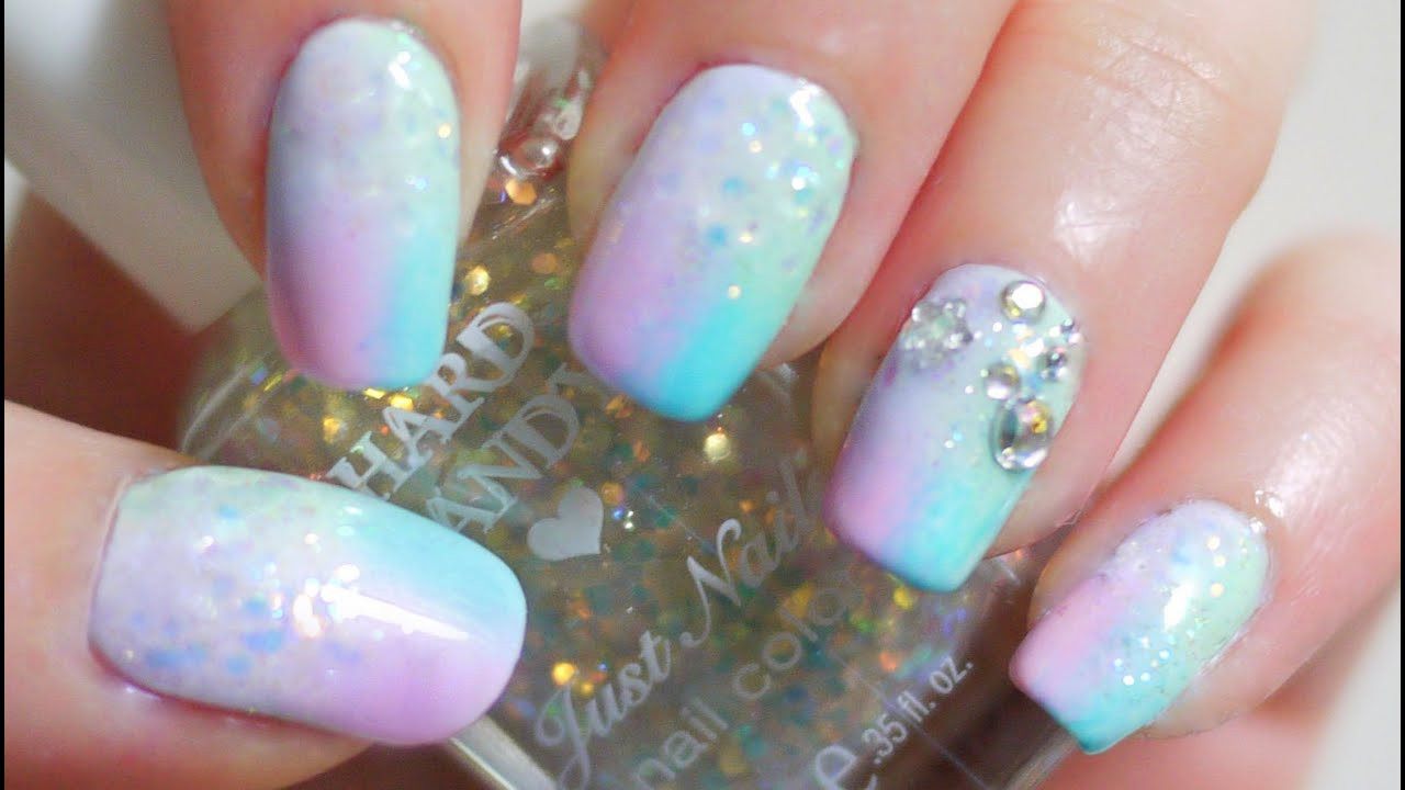 Nail Designs Pictures
 Glitter Pastel Gra nt Nails