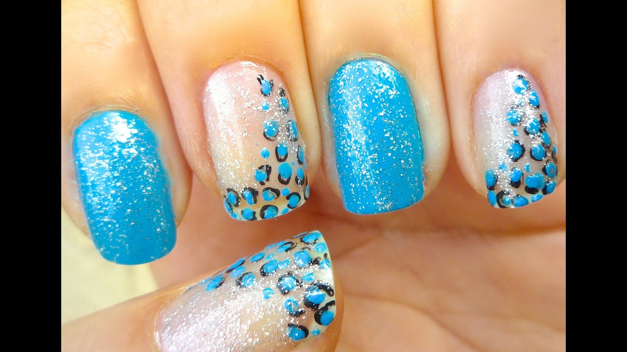 Nail Designs Pictures
 Shiny Blue Leopard Print Nail Art 2013 Trends