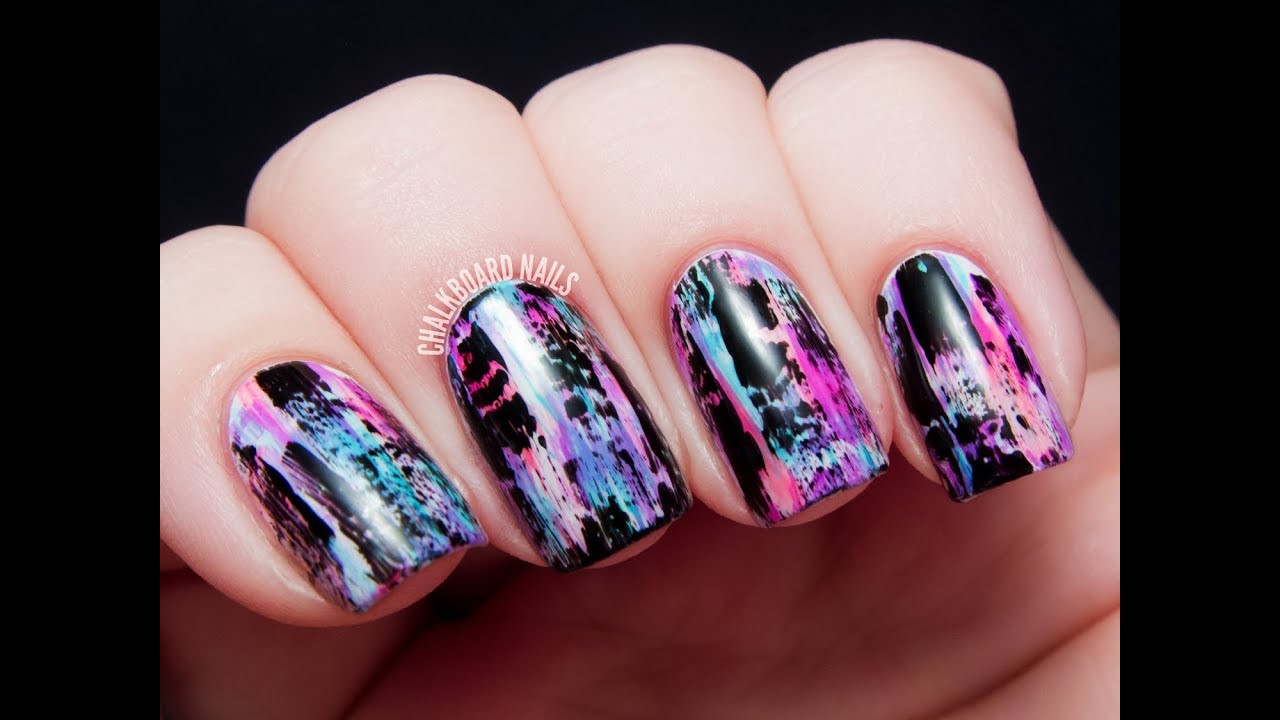 Nail Designs Pictures
 TUTORIAL Distressed Nail Art Punk Grungy Effect