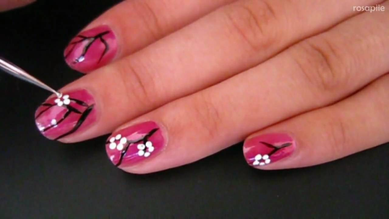 Nail Styles For Short Nails
 Easy Cherry Blossom Nail Art for Short Nails