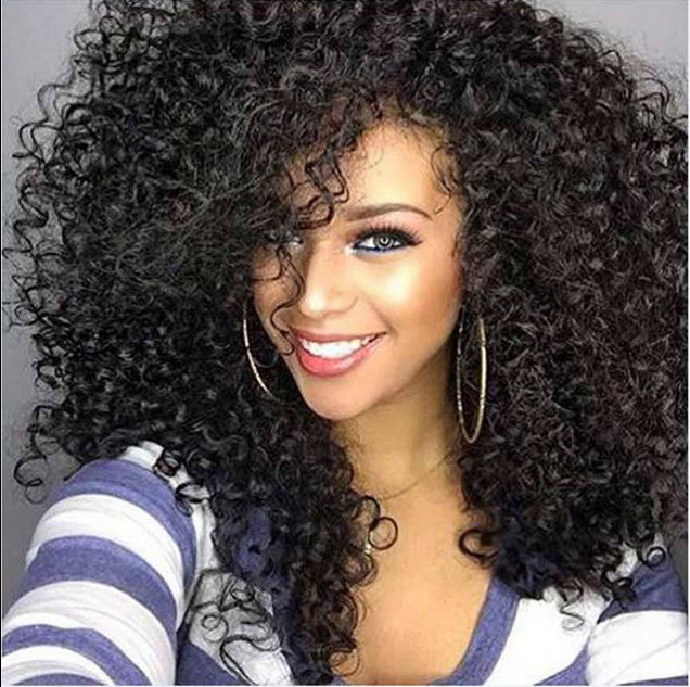 Natural Hairstyle Wigs
 High Qualiy Black Synthetic Wig Long Curly Afro African