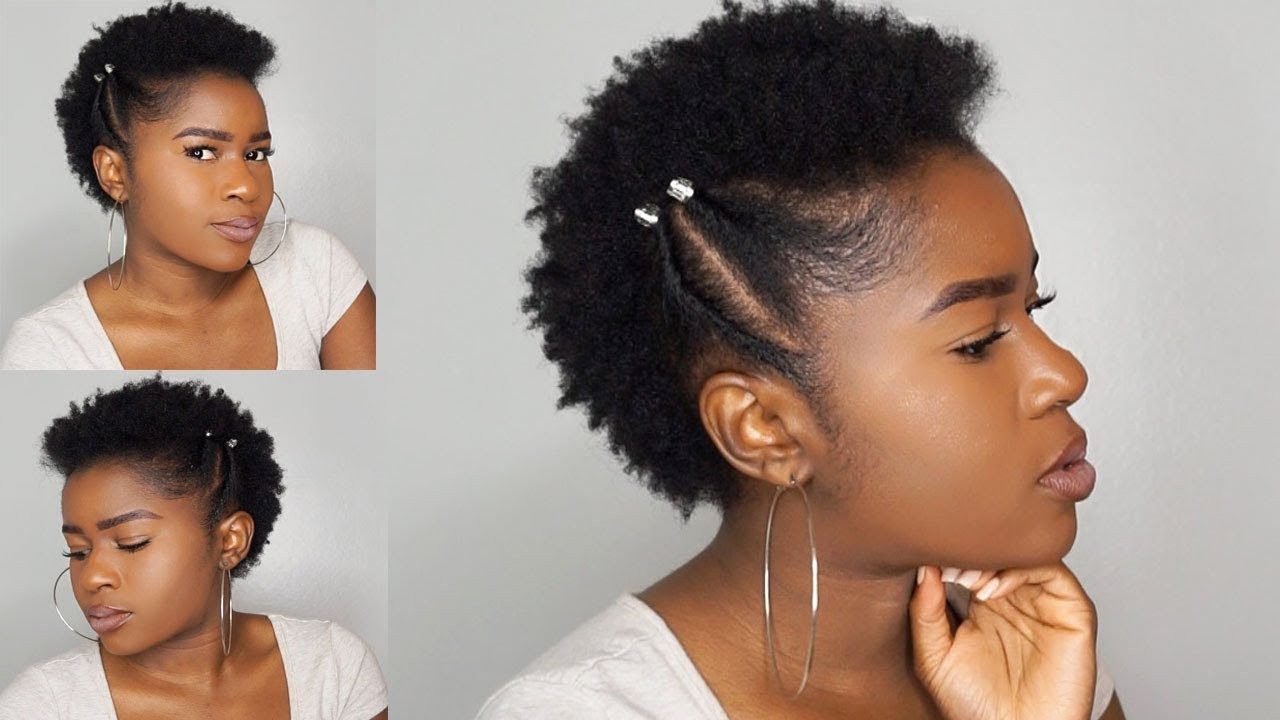 Natural Hairstyles Short 4C Hair
 Quick & Simple Twisted Frohawk on Short TWA 4c Natural