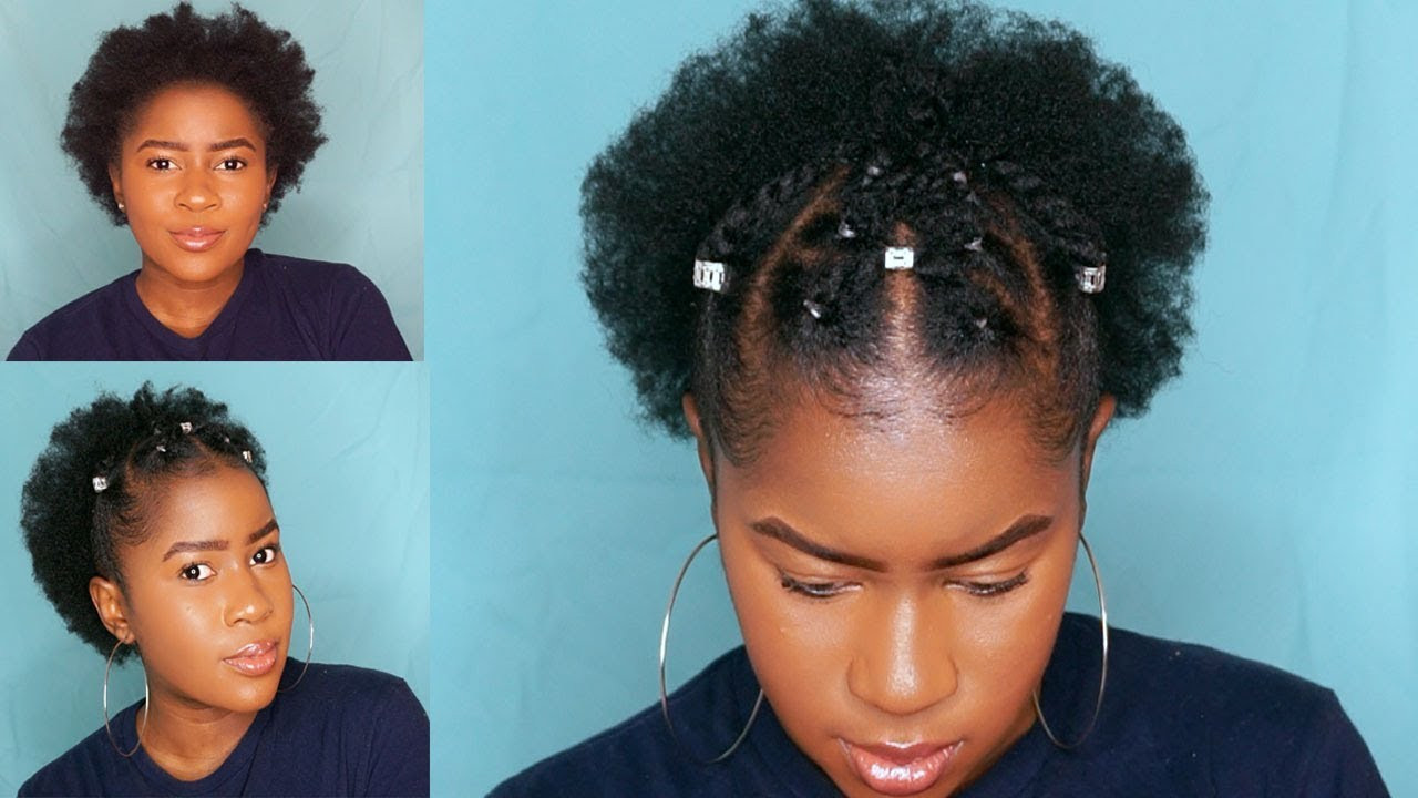 Natural Hairstyles Short 4C Hair
 Trendy Two Strand Twist Style on Short 4c Natural Hair