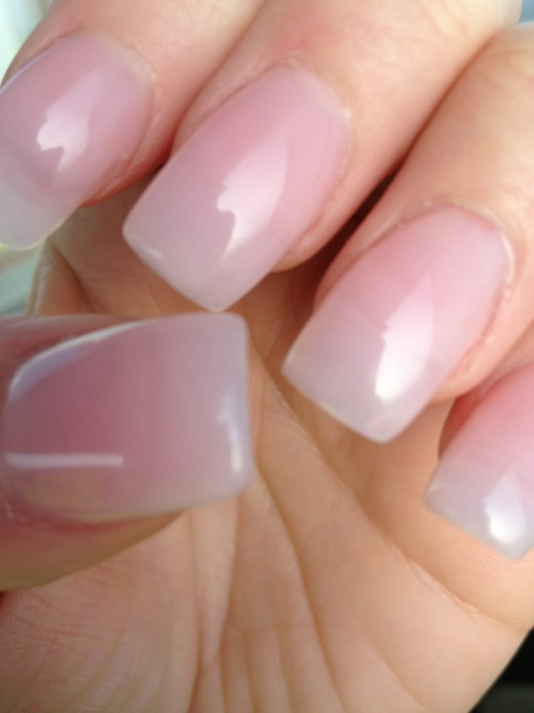 Natural Nail Ideas
 Closer look of natural tips with light pink acrylic