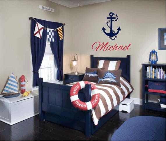 Nautical Baby Room Decorations
 Items similar to Nautical Vinyl Wall Decal Personalized