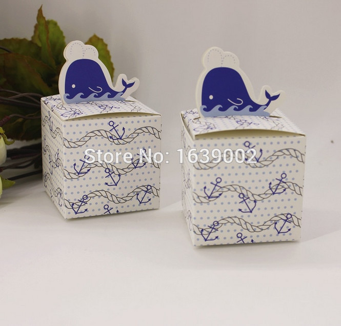 Nautical Baby Shower Gift Ideas
 Unique Nautical Whale Favor Box Baby Shower Gifts 100pcs
