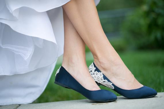 Navy Wedding Shoes
 Wedding Shoes Navy Blue Bridal Ballet Flats Navy Flats