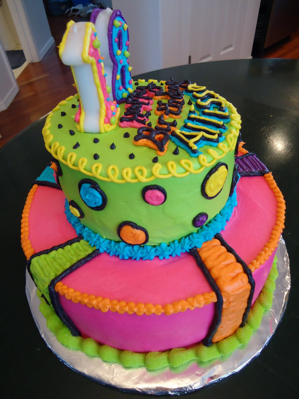 Neon Birthday Cakes
 Cat s Cake Creations NEON Lights BRIGHT BRIGHT BRIGHT