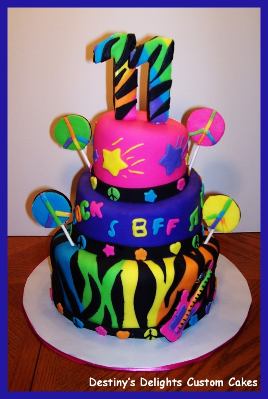 Neon Birthday Cakes
 Neon Doodle Cake CakeCentral