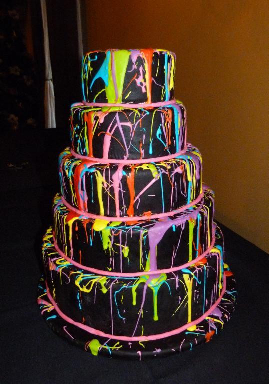 Neon Birthday Cakes
 You have to see Splatter Paint Neon Cake by Mrsgillespie