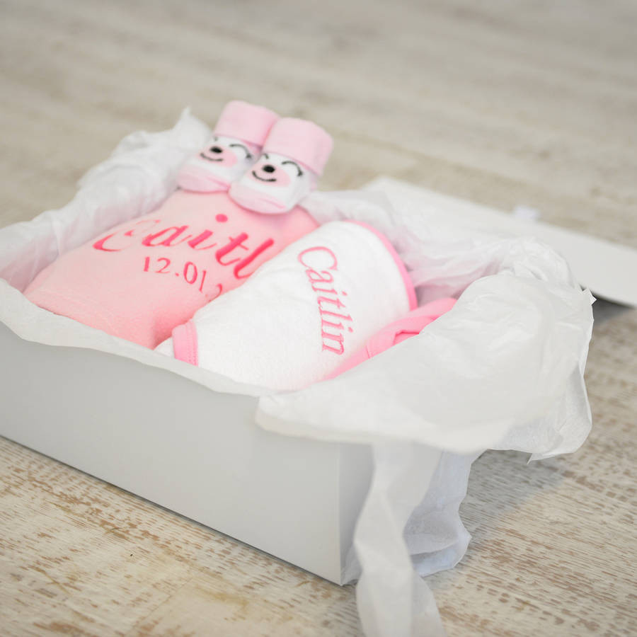 New Baby Girl Gift
 personalised new baby girl t hamper by a type of design
