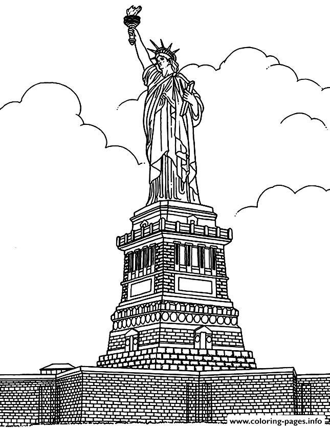 New Coloring Book For Adults
 City Coloring Adult New York Statue Liberte Coloring Pages