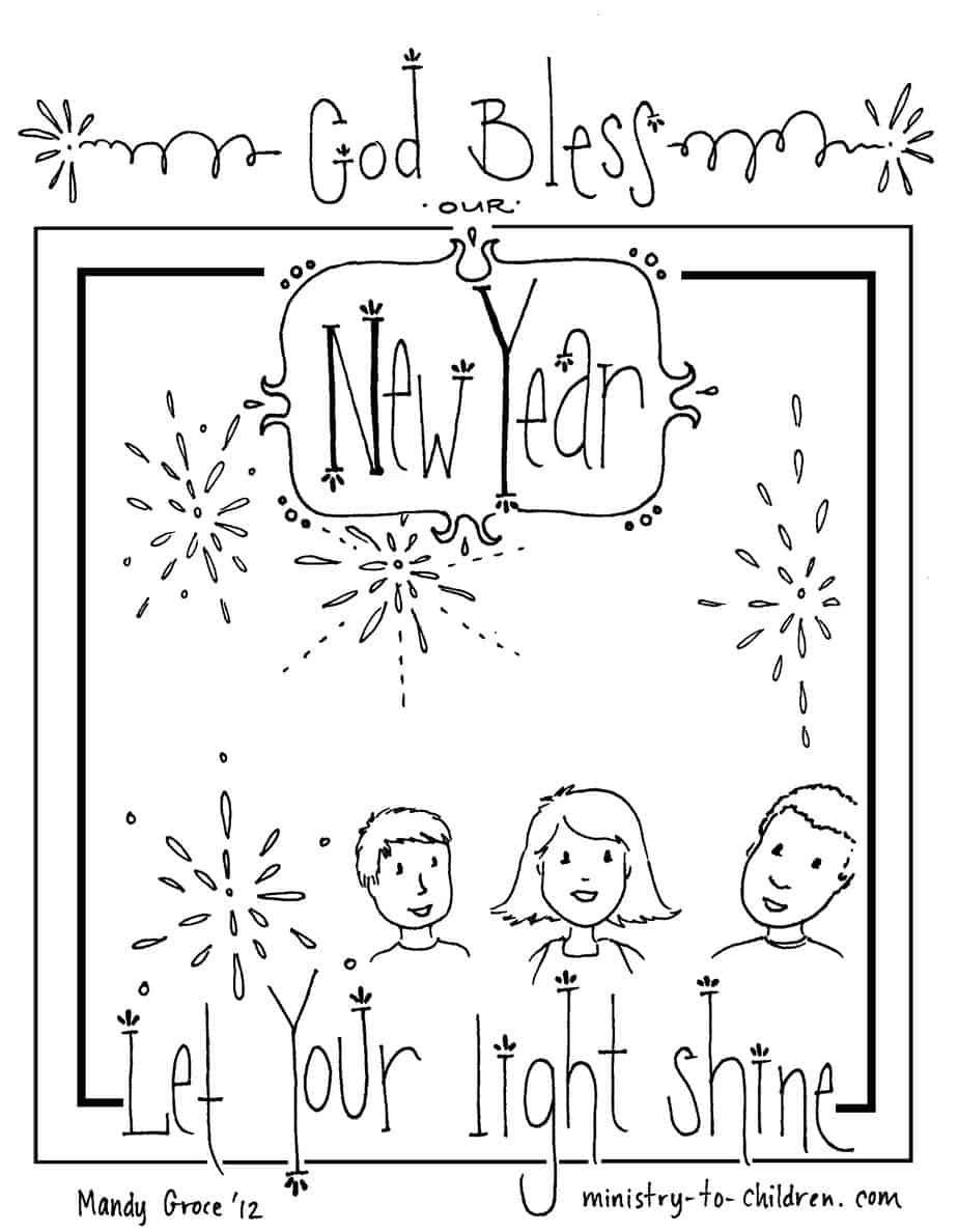 New Year Coloring Pages For Kids
 New Year s Coloring Page 2020 "Let Your Light Shine" Free