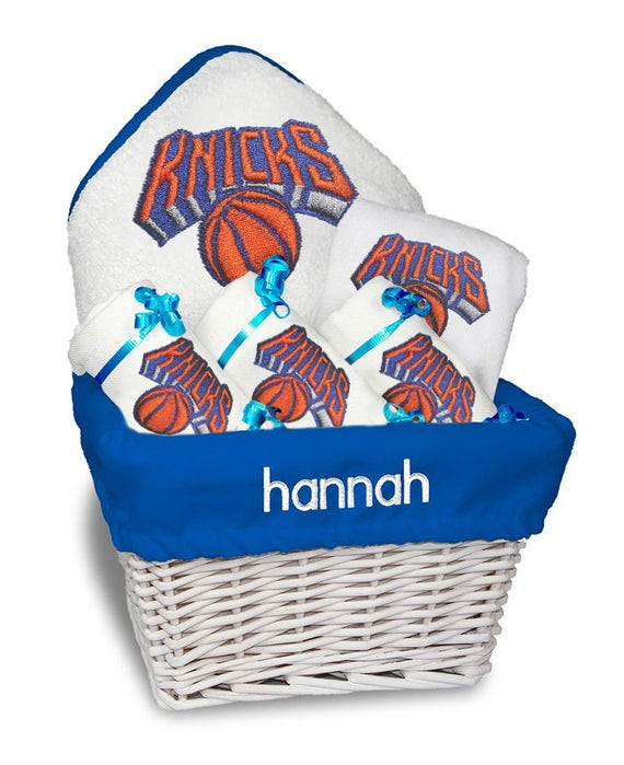 New York Baby Gifts
 Personalized New York Knicks Baby Gift Basket Bib 3 Burp