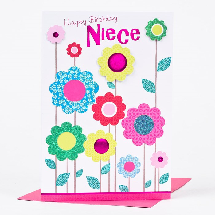Niece Birthday Card
 Birthday Card Niece Colourful Flowers
