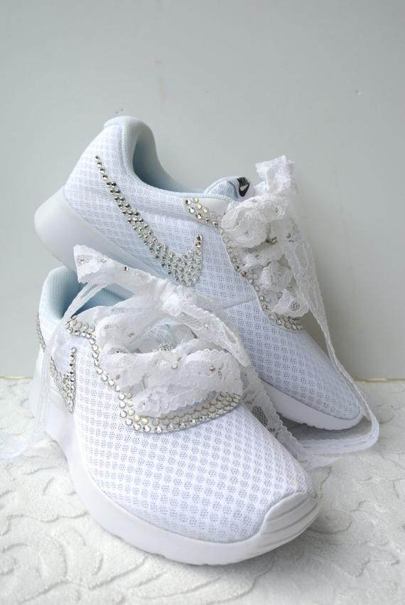 Nike Wedding Shoes
 Bridal Nikes Wedding Sneakers Sparkling Custom Something Blue