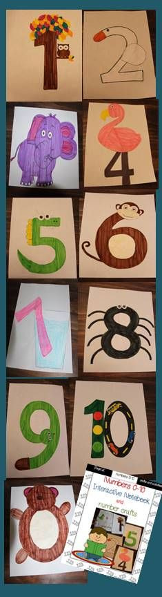Number Crafts For Preschoolers
 Number interactive notebook and crafts 0 10