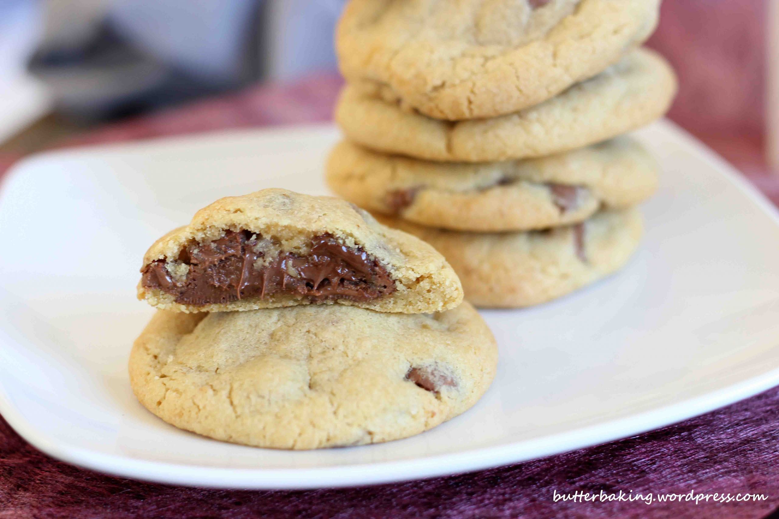 Nutella Filled Cookies
 Nutella Filled Chocolate Chip Cookies
