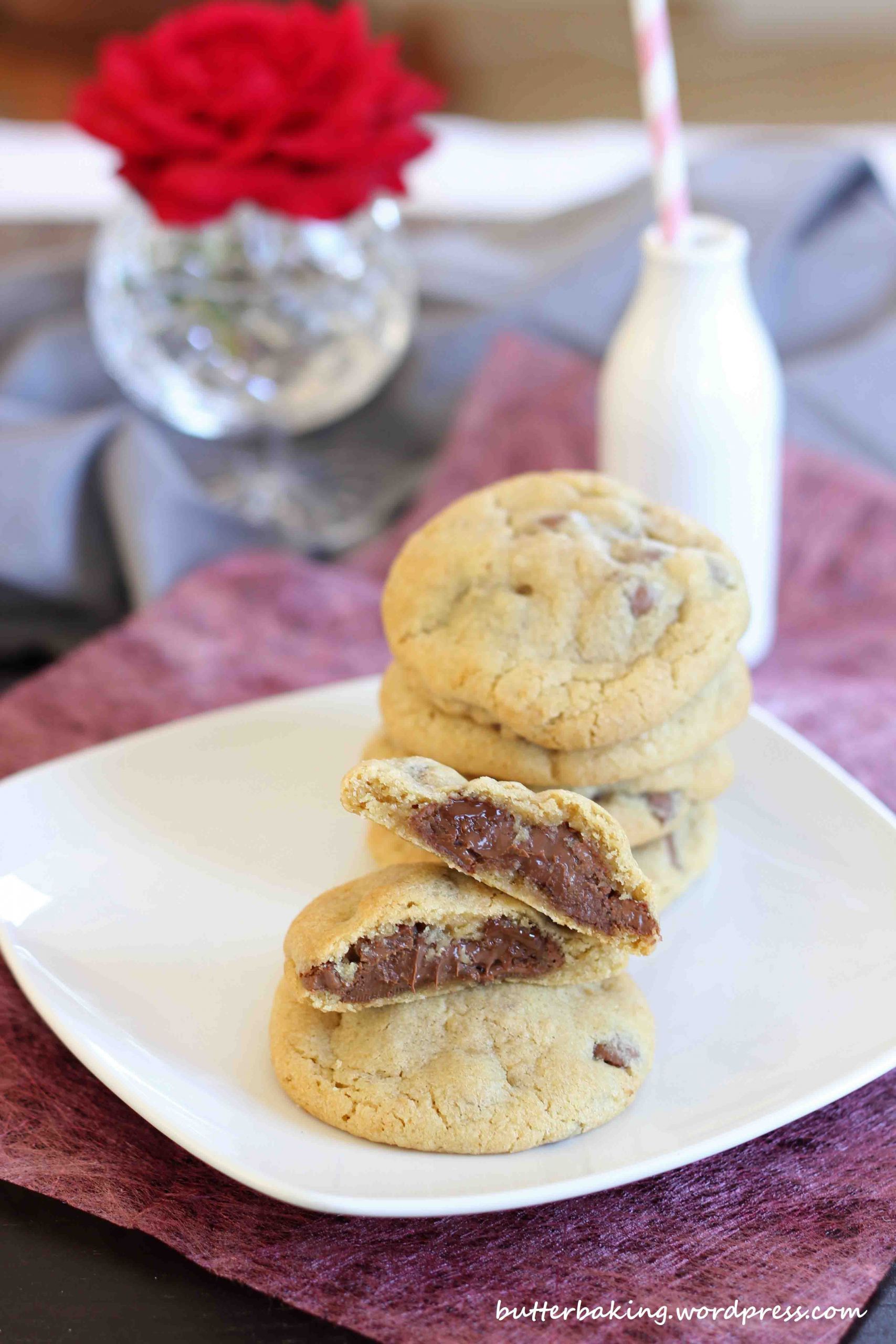 Nutella Filled Cookies
 Nutella Filled Chocolate Chip Cookies