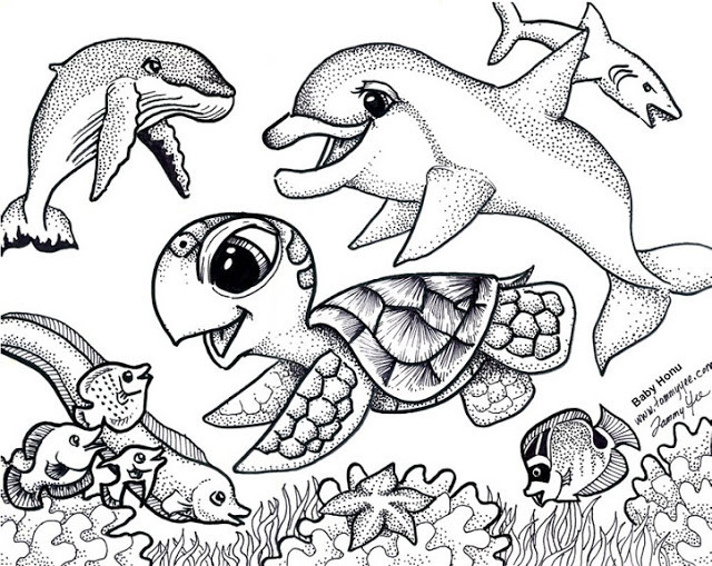 Ocean Coloring Pages For Kids
 Baby Sea Animals Coloring Pages to Print For Kids