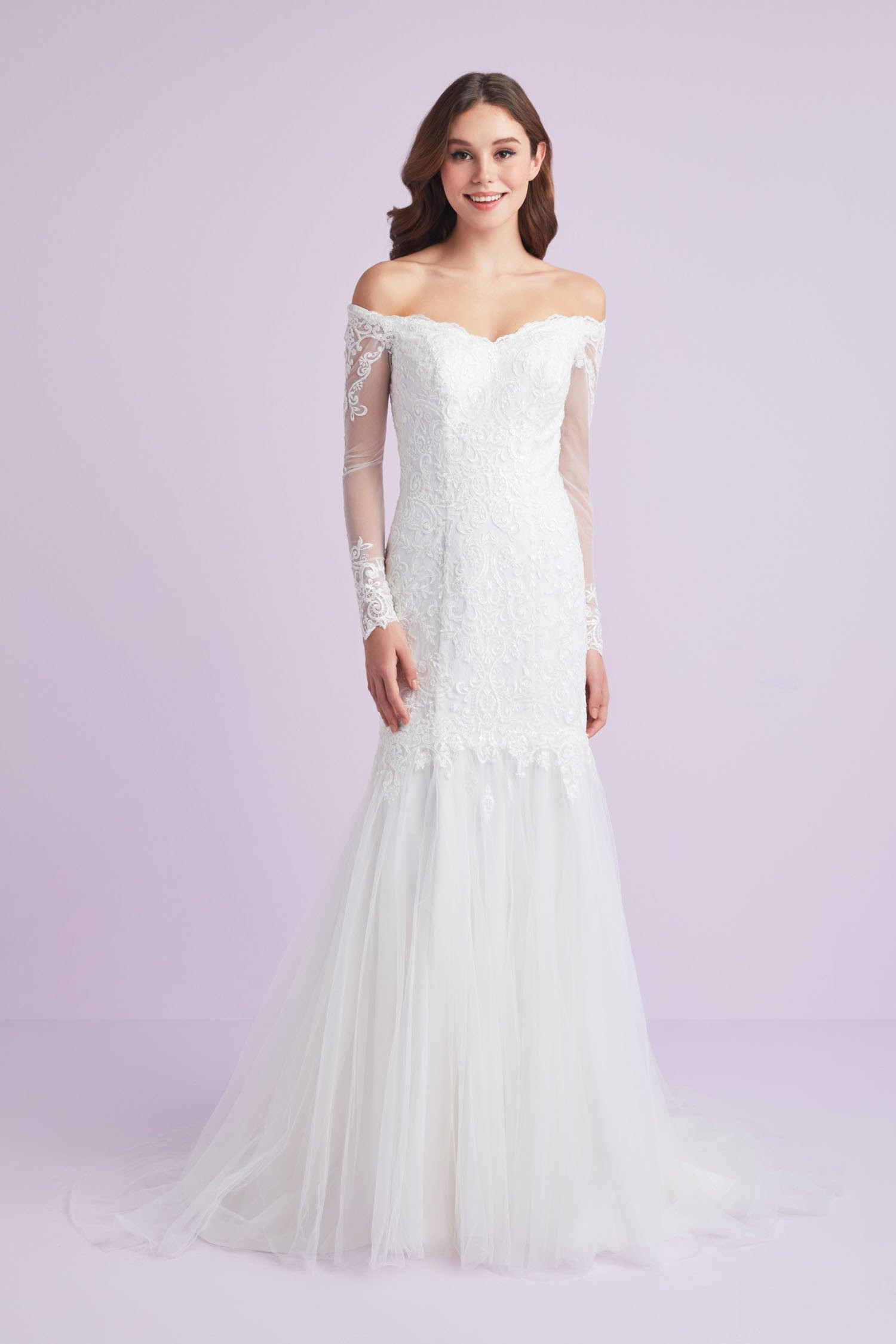 Off Shoulder Wedding Dresses
 Long Sleeve f Shoulder Plus Size Wedding Dress 9WG3943