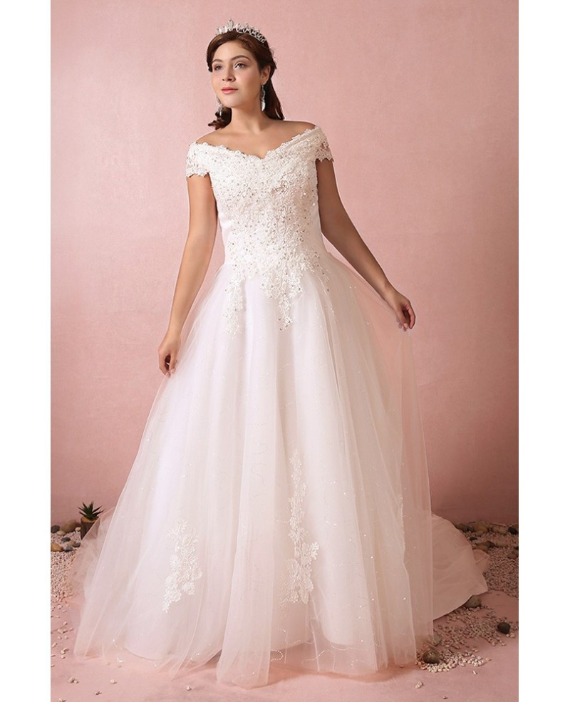 Off Shoulder Wedding Dresses
 Plus Size Curvy Bride f The Shoulder Wedding Dress Lace