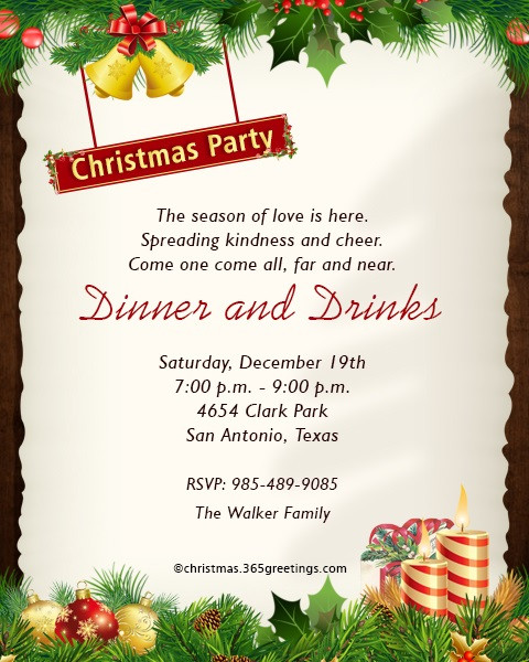 Office Christmas Party Invitation Wording Ideas
 Christmas Invitation Template And Wording Ideas
