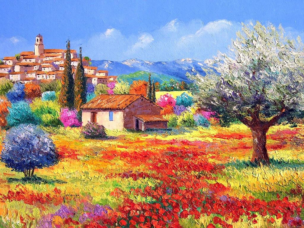 Oil Painting Landscape
 Sharing The World To her Jean Marc Janiaczyk Landscape