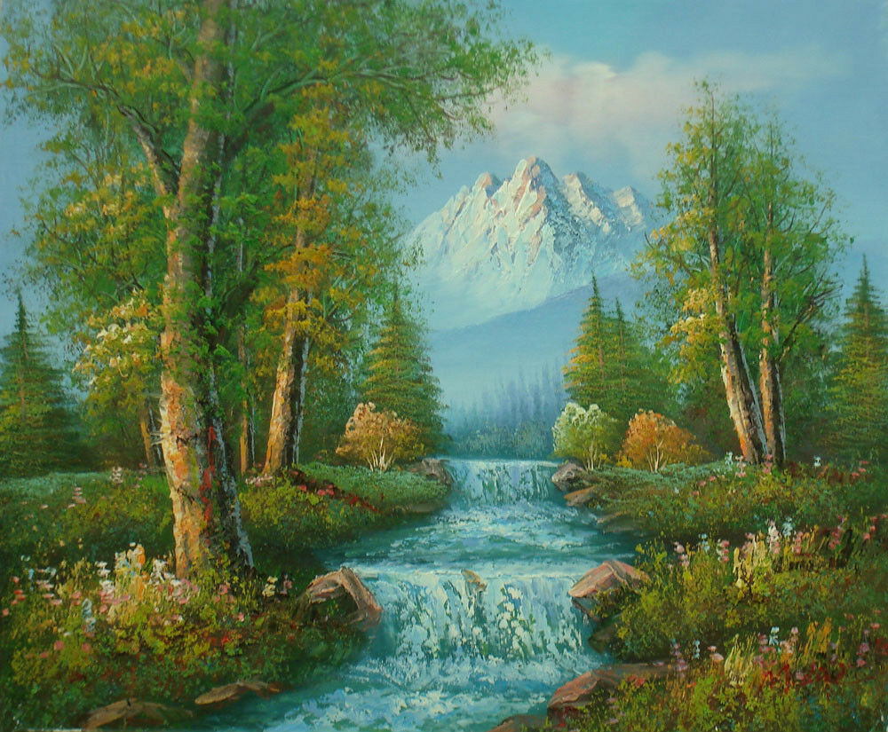 Oil Painting Landscape
 Oil Painting of Landscape Trees River Mountain Beautiful