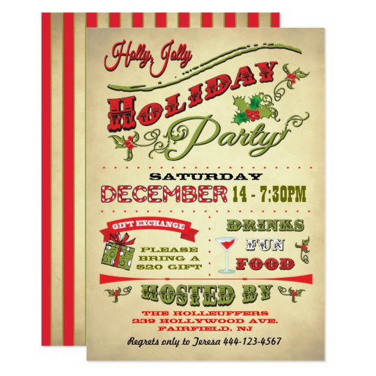 Old Fashioned Christmas Party Ideas
 Holiday Party Invitations