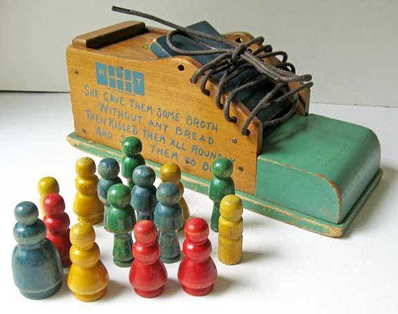 Old Fashioned Kids Toys
 A vintage 1950 Holgate Toys USA figural wooden shoe