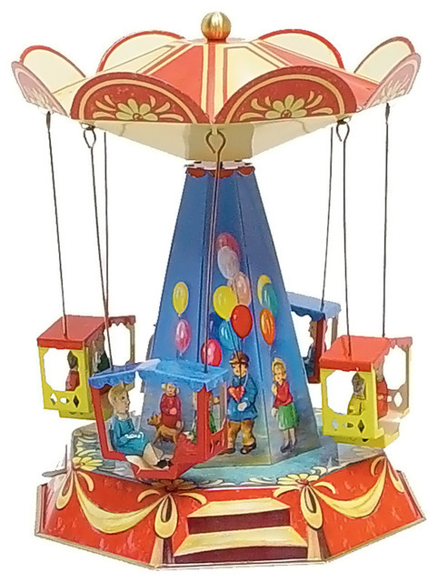 Old Fashioned Kids Toys
 German Collectible Tin Toy Old Fashioned Carousel 9"Hx6
