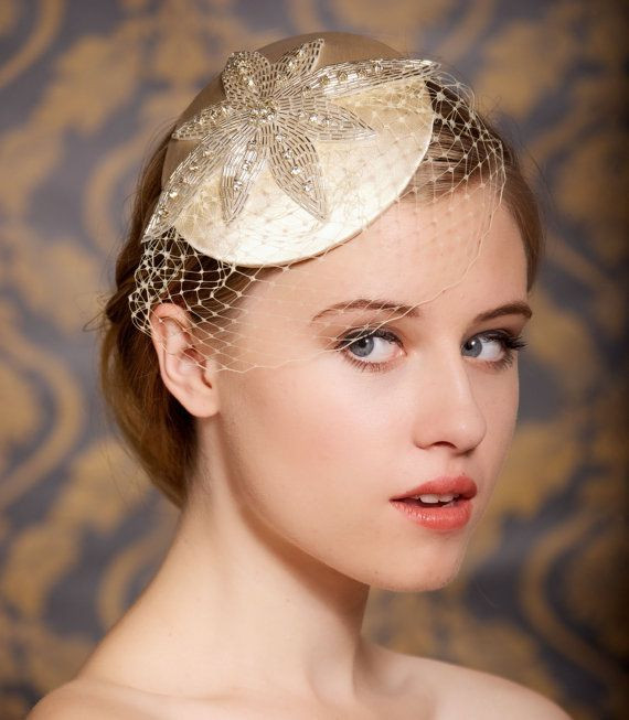 Old Hollywood Wedding Veils
 Art Deco Hair Clip Bridal Hair accessories Wedding