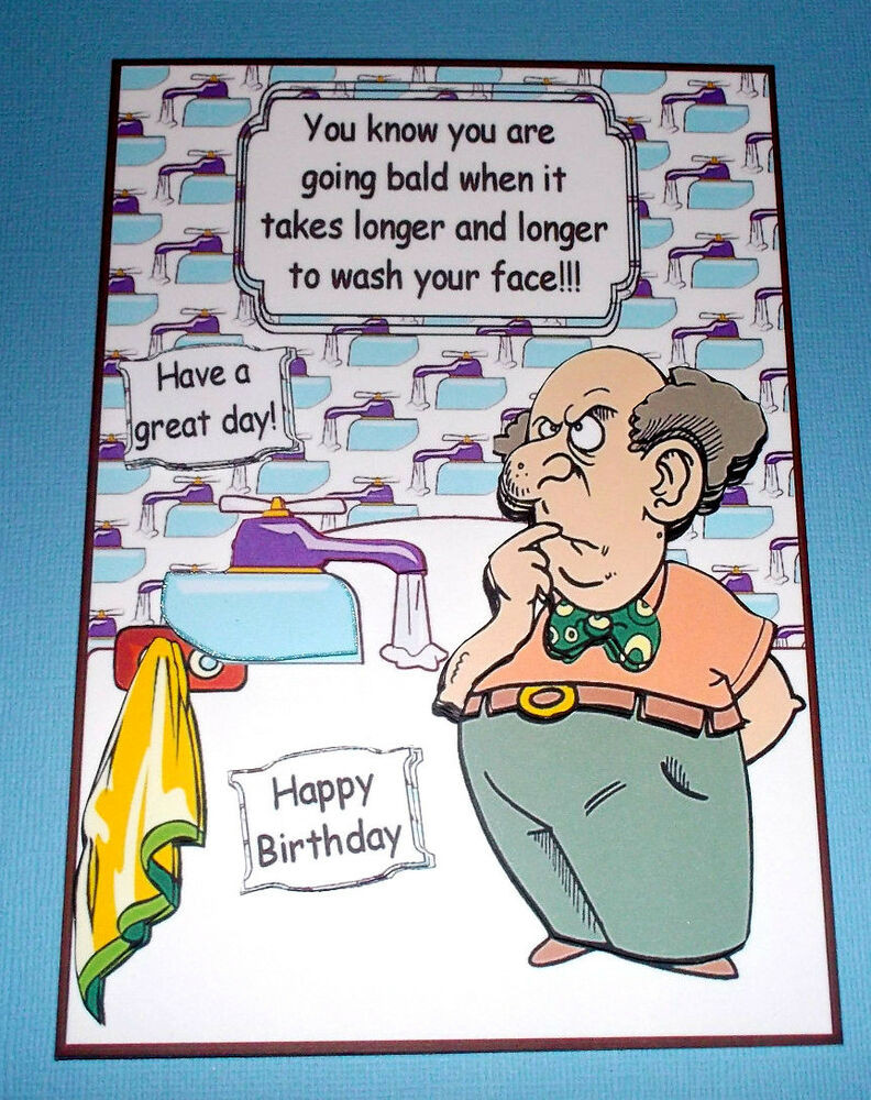 Old Man Birthday Cards
 Handmade Greeting Card 3D Humorous Birthday With A Balding
