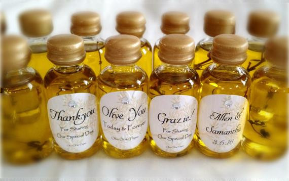 Olive Oil Wedding Favors
 50 mini Olive Oil infused w thyme Wedding Favors by