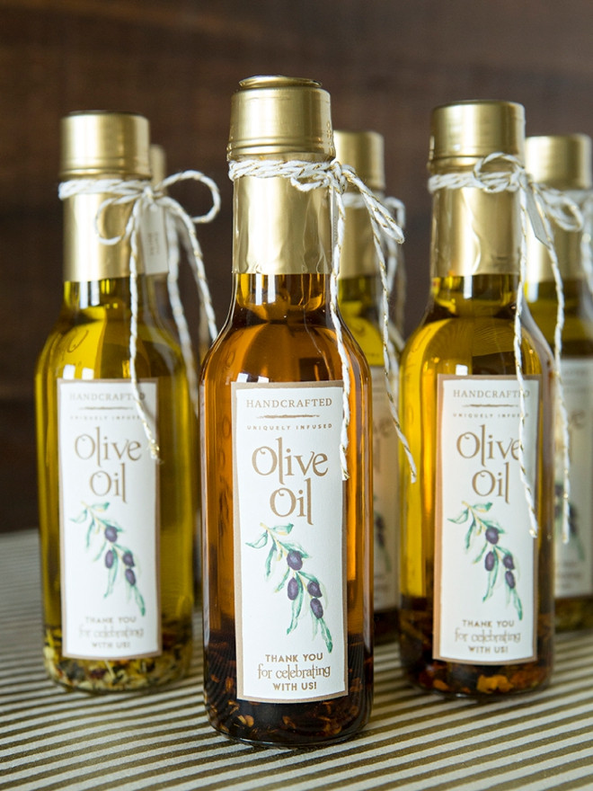 Olive Oil Wedding Favors
 Learn How Easy it is to Infuse Your Own Olive Oil as Gifts