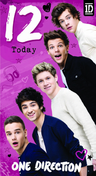 One Direction Birthday Cards
 e Direction Age 12 Birthday Card