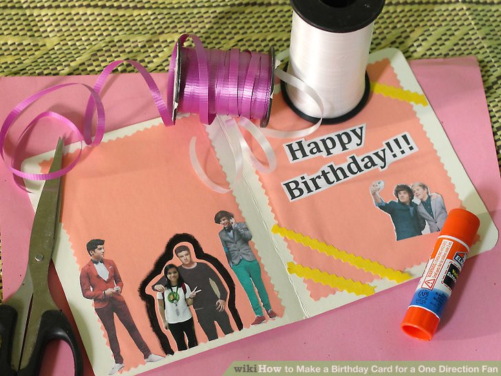 One Direction Birthday Cards
 How to Make a Birthday Card for a e Direction Fan 7 Steps