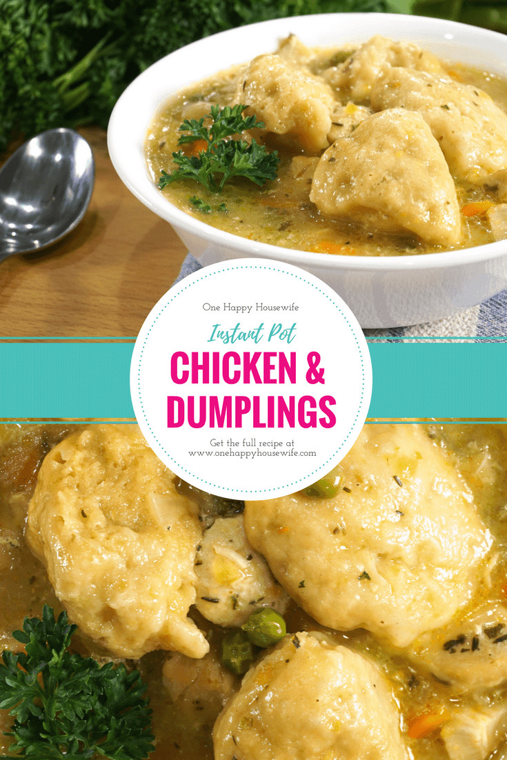 One Pot Chicken And Dumplings
 Instant Pot Chicken and Dumplings e Happy Housewife