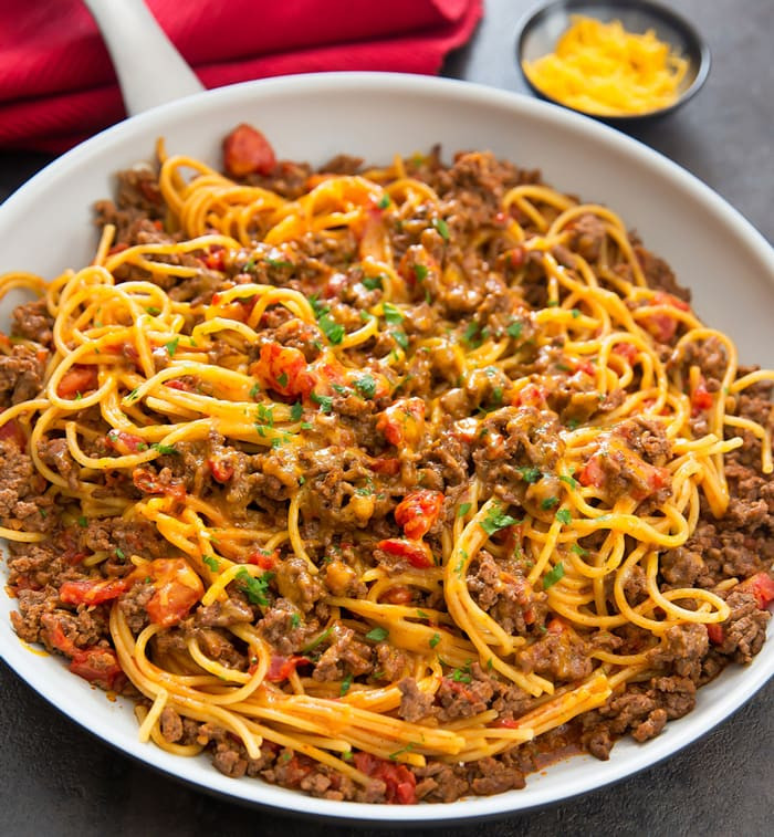 One Pot Spaghetti Recipe
 e Pot Taco Spaghetti Kirbie s Cravings