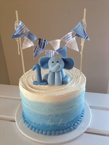 One Year Birthday Cake
 Blue ombre 1st bday 3 in 2019