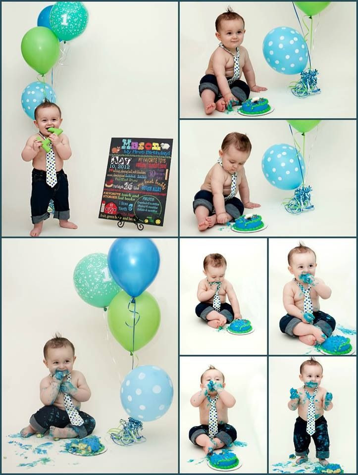 One Year Old Birthday Party Ideas
 Cake smash first birthday baby boy birthday party one